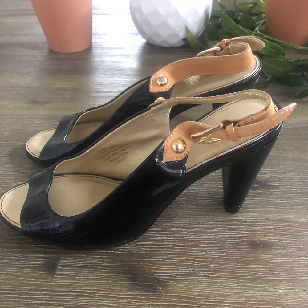 Banana Republic Patent Leather Peep Toe Heels
